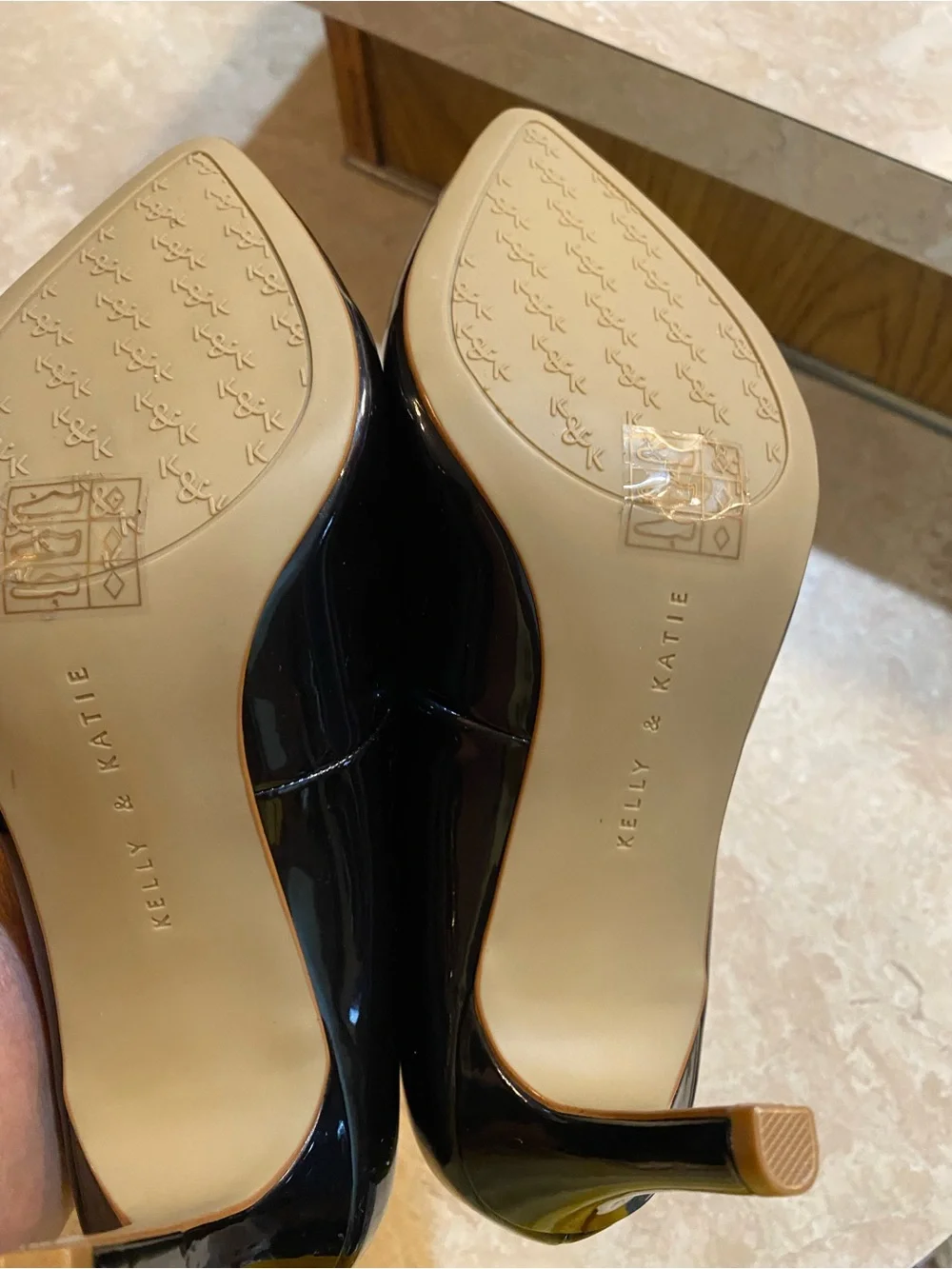 Kelly & Katie Black Patent Pointed Pumps